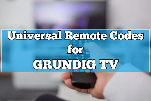 Universal Remote Codes for Grundig TV & Program Guide 2023