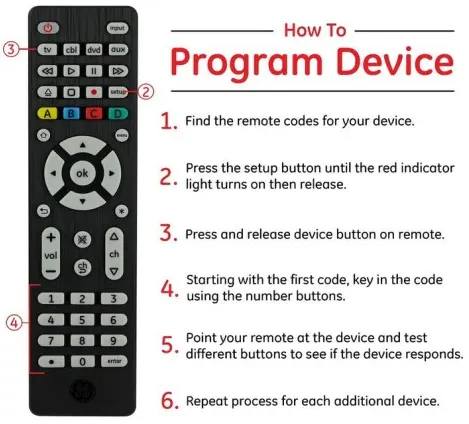 How do you program a GE Universal remote CL3