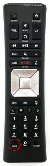 Xfinity Remote with Setup Button