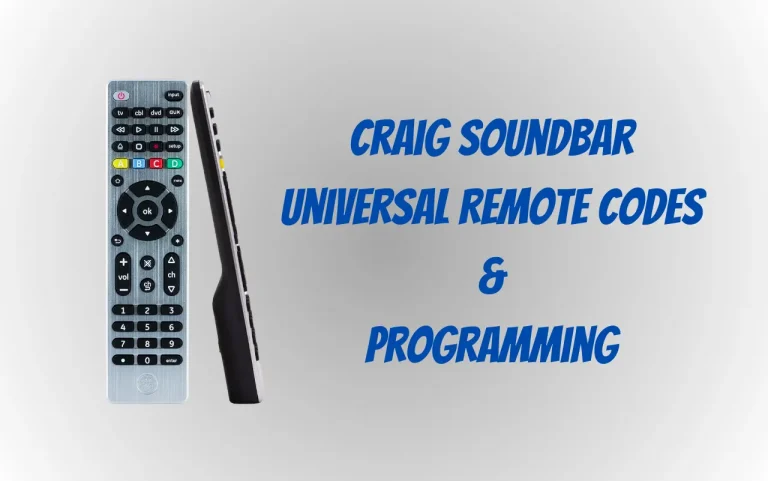 Craig Soundbar Universal Remote Codes & Programming